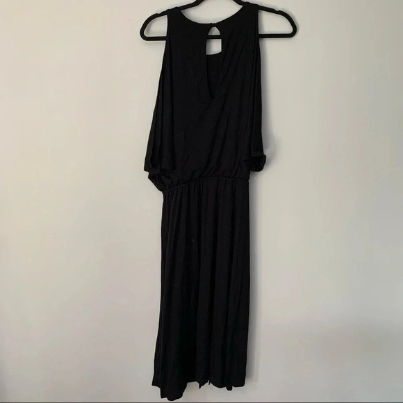Splendid black cold shoulder wrap dress XL below the knee New With Tags - Picture 5 of 6